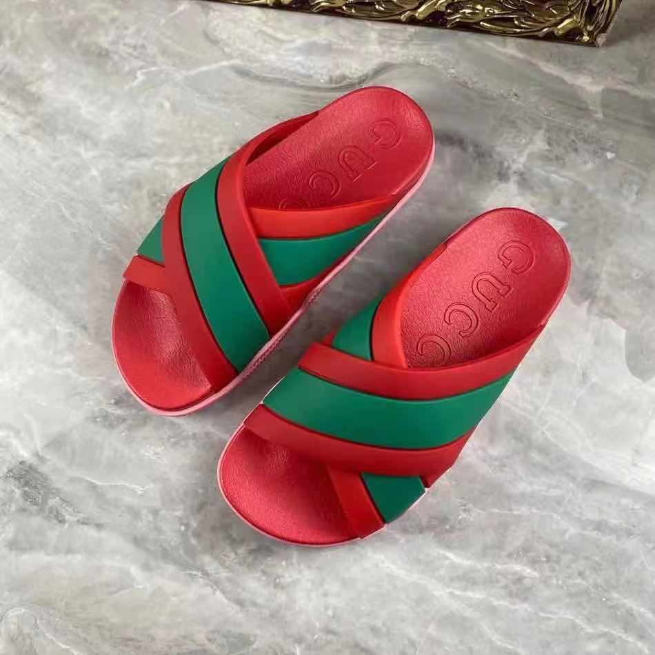 Gucci Slide-Sandalen mit Web - EUR FASHION
