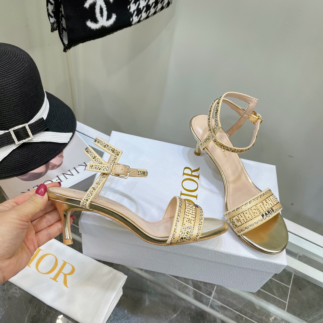 Dior-Logo-Sandalen mit hohen Absätzen (6,5 cm) - EUR FASHION