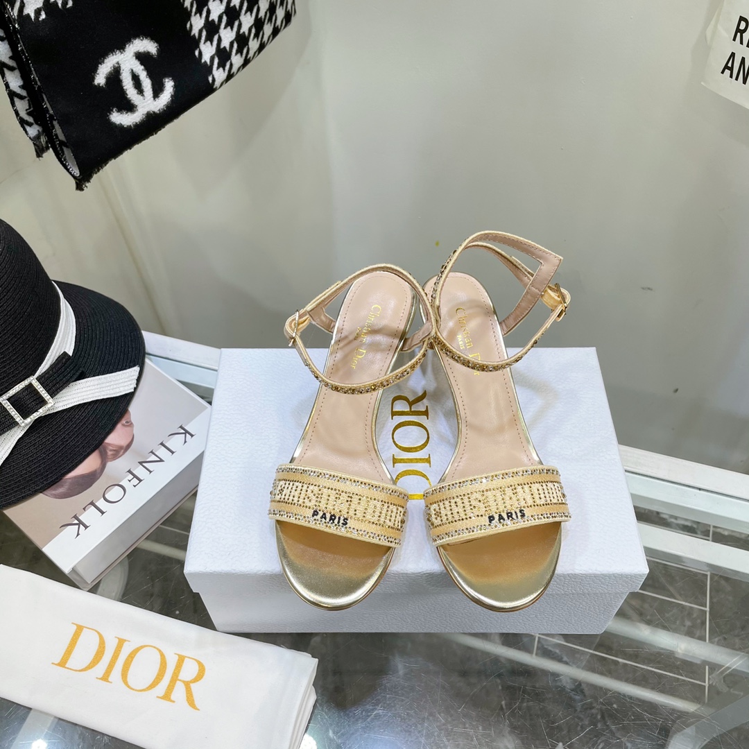 Dior-Logo-Sandalen mit hohen Absätzen (6,5 cm) - EUR FASHION