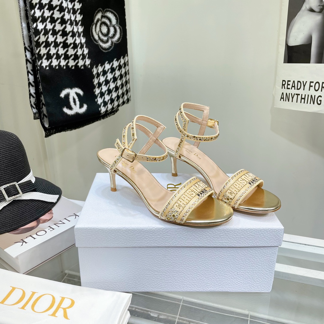 Dior-Logo-Sandalen mit hohen Absätzen (6,5 cm) - EUR FASHION