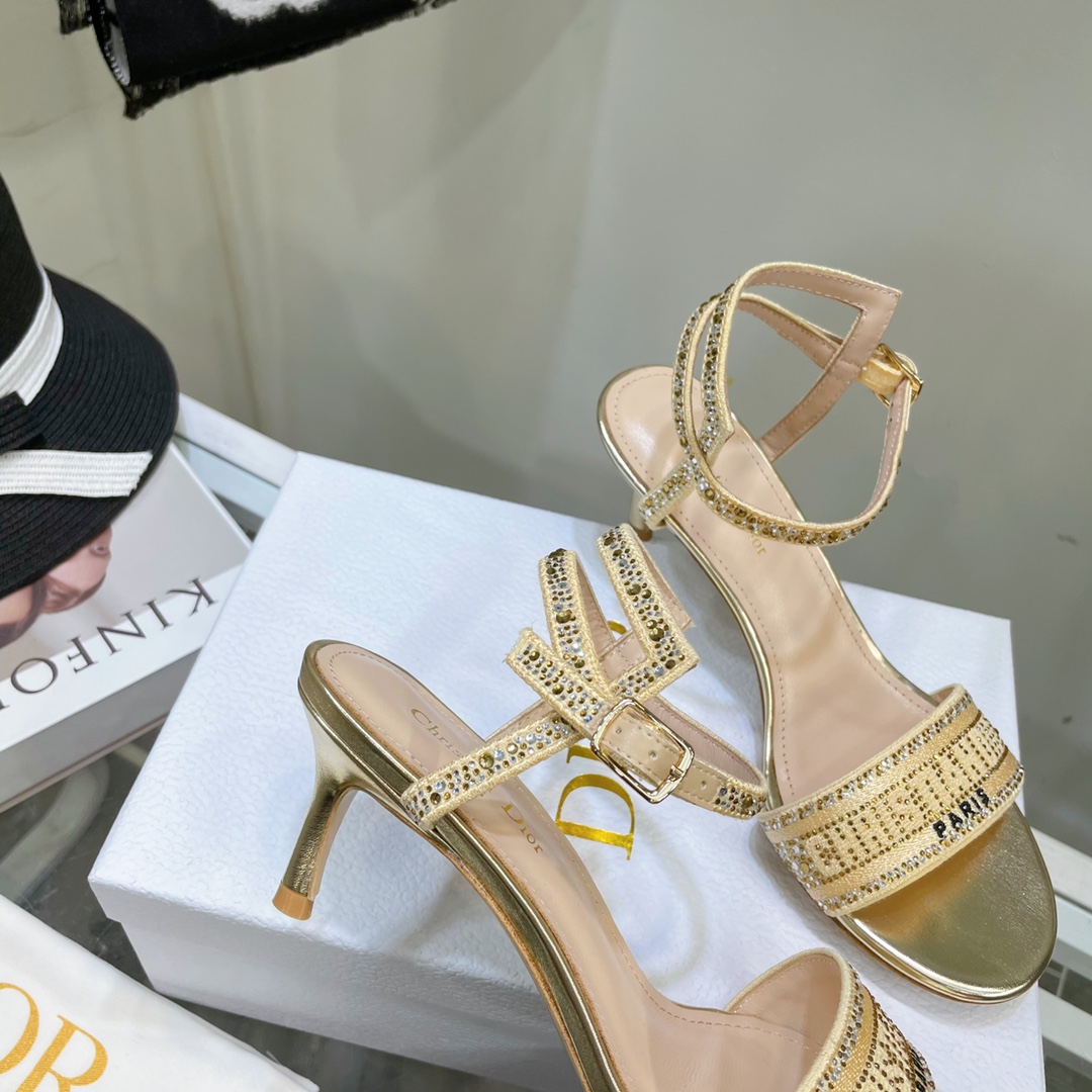 Dior-Logo-Sandalen mit hohen Absätzen (6,5 cm) - EUR FASHION