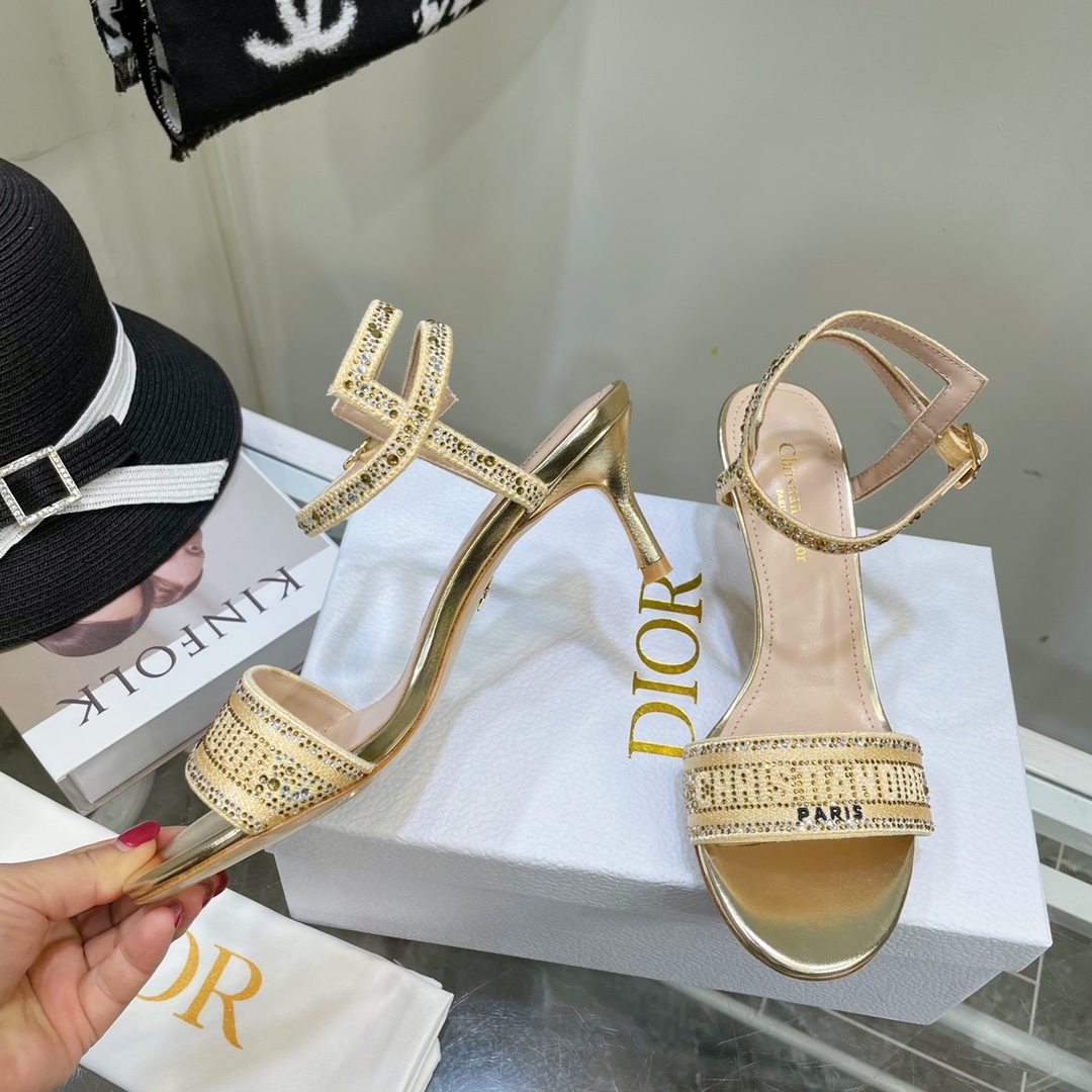 Dior-Logo-Sandalen mit hohen Absätzen (6,5 cm) - EUR FASHION