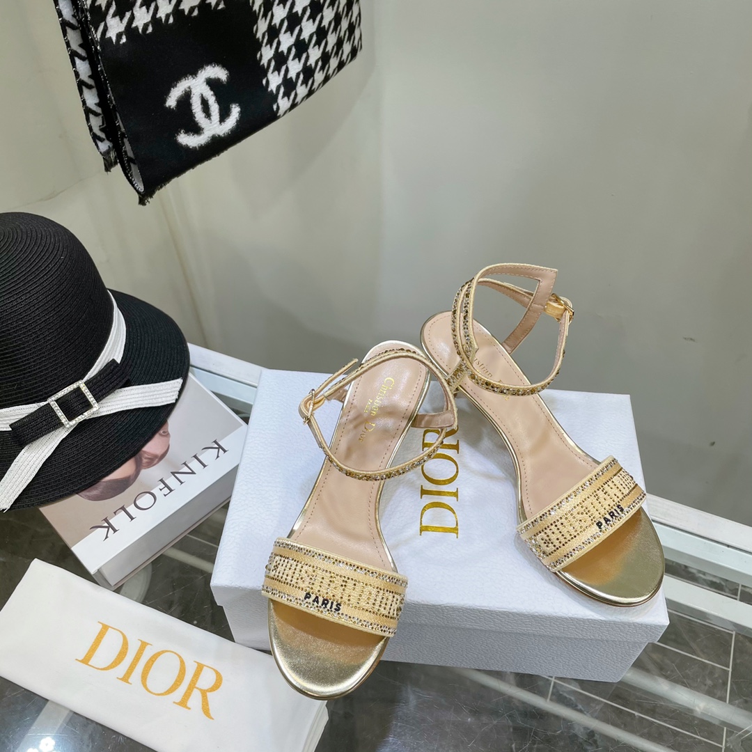 Dior-Logo-Sandalen mit hohen Absätzen (6,5 cm) - EUR FASHION