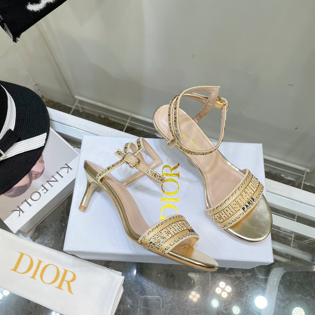 Dior-Logo-Sandalen mit hohen Absätzen (6,5 cm) - EUR FASHION