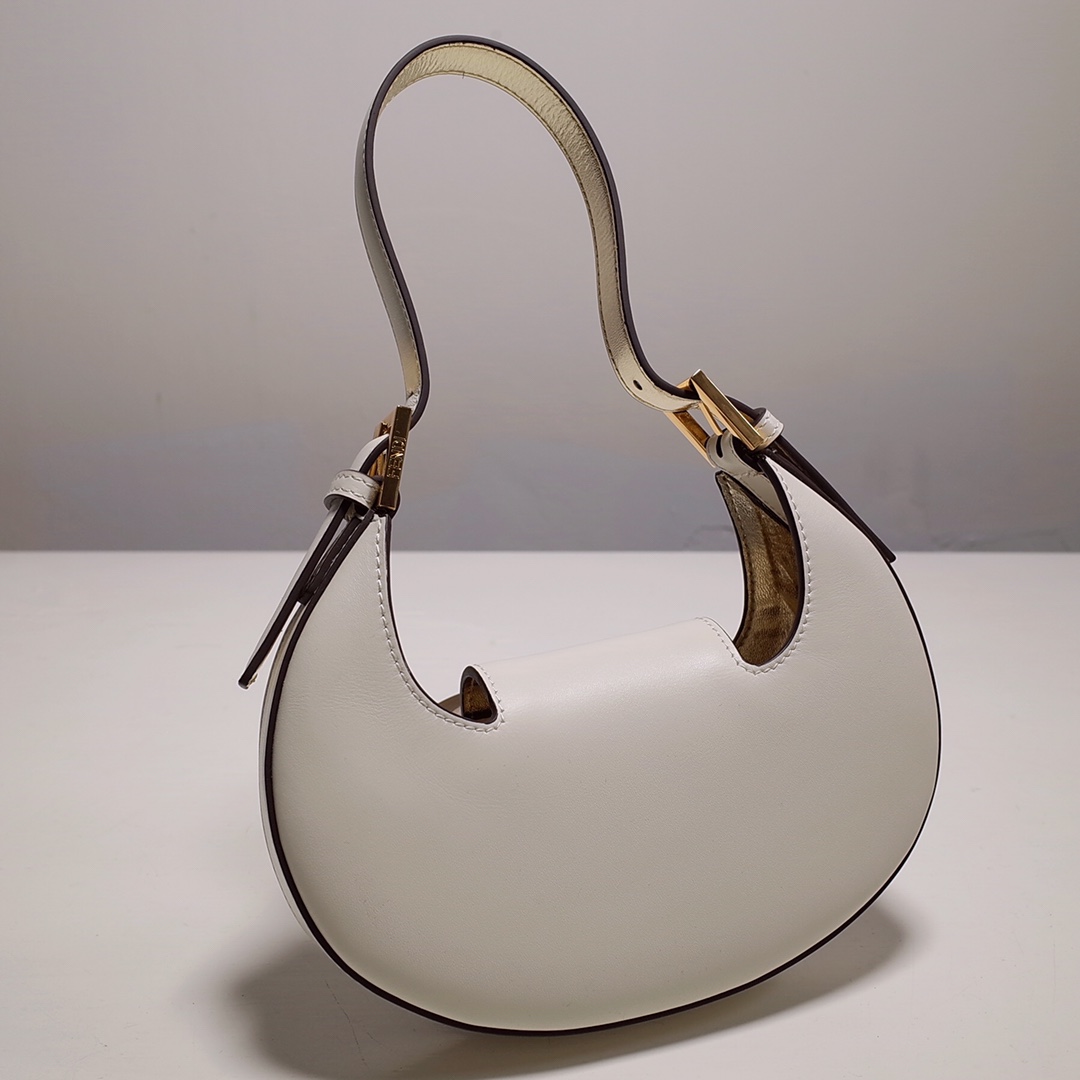 Fendi Cookie Mini-Handtasche aus weißem Leder (22–17,5–4,5 cm) - EUR FASHION