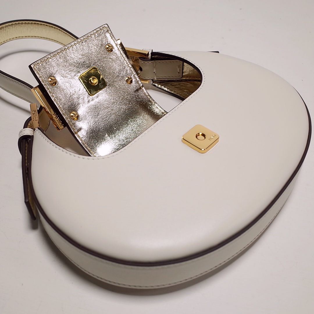 Fendi Cookie Mini-Handtasche aus weißem Leder (22–17,5–4,5 cm) - EUR FASHION