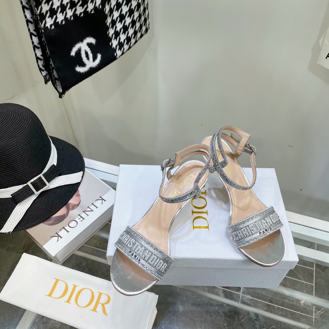 Dior-Logo-Sandalen mit hohen Absätzen (6,5 cm) - EUR FASHION