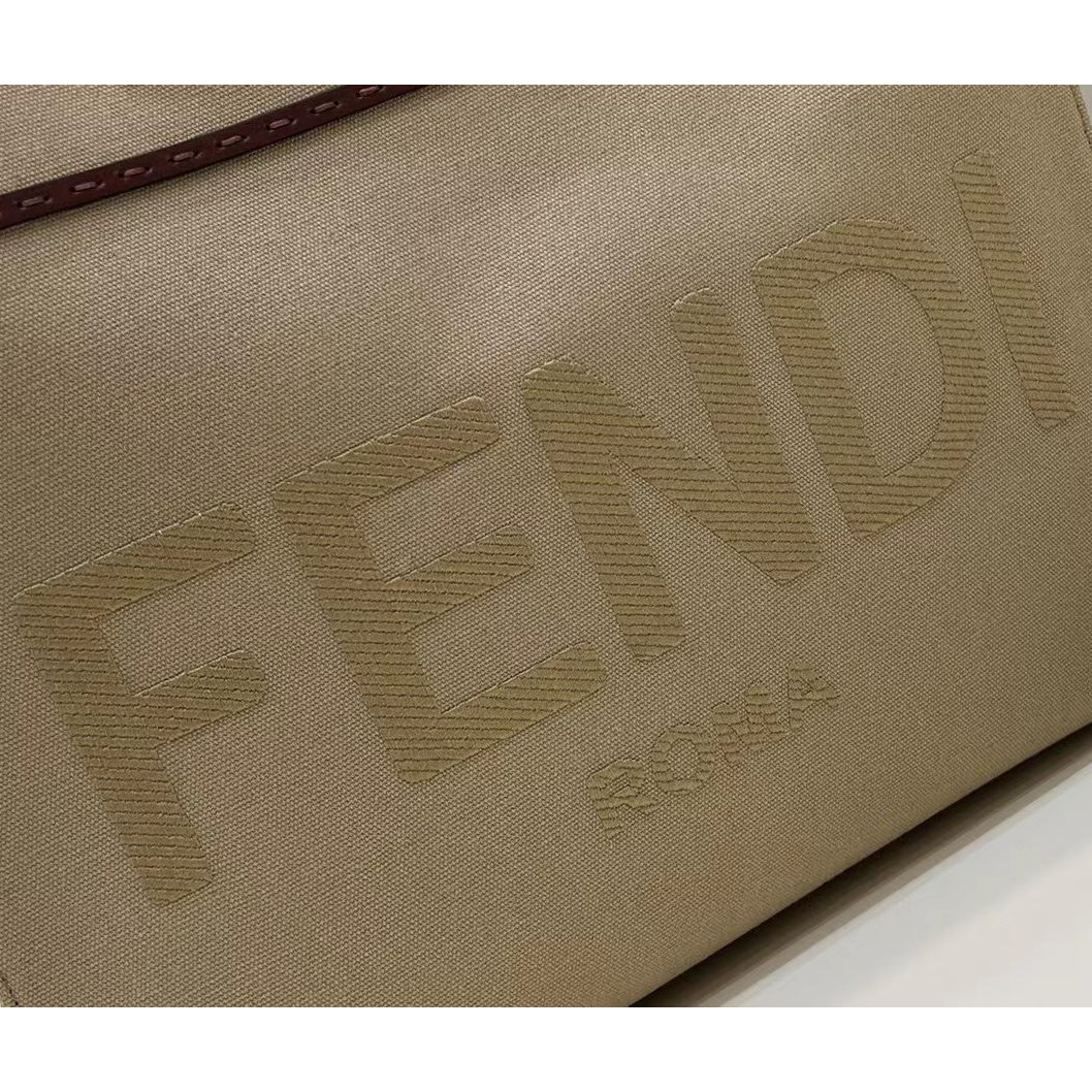 Fendi Sunshine Mittelgroße beige Canvas-Tasche (35-31-17 cm) - EUR FASHION