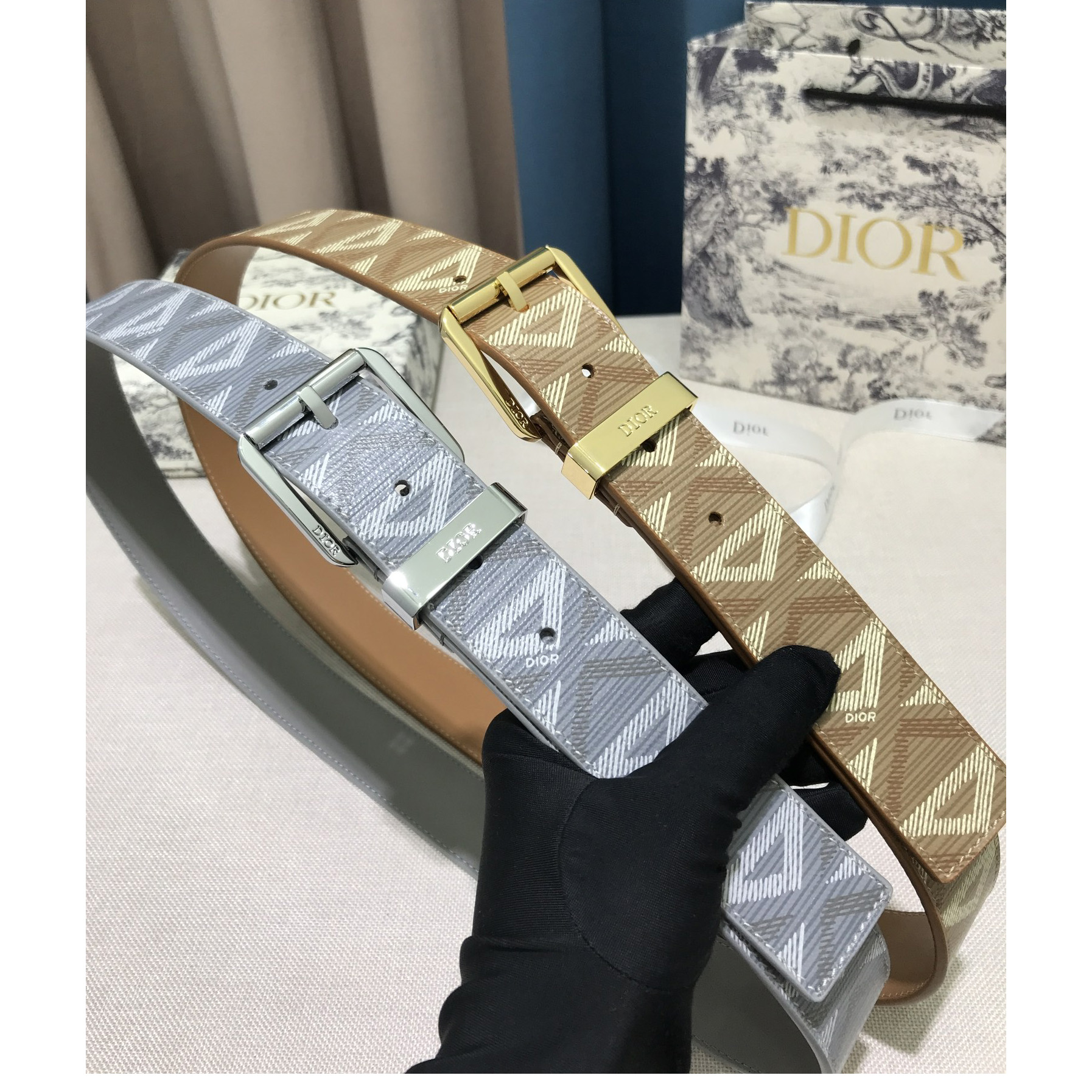 Dior CD Diamond Print 35 mm Gürtel - EUR FASHION
