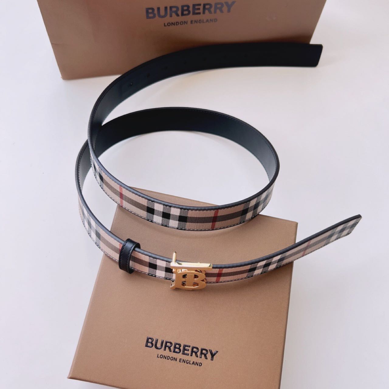 Burberry TB-Monogramm-Vintage-Check-Gürtel - EUR FASHION