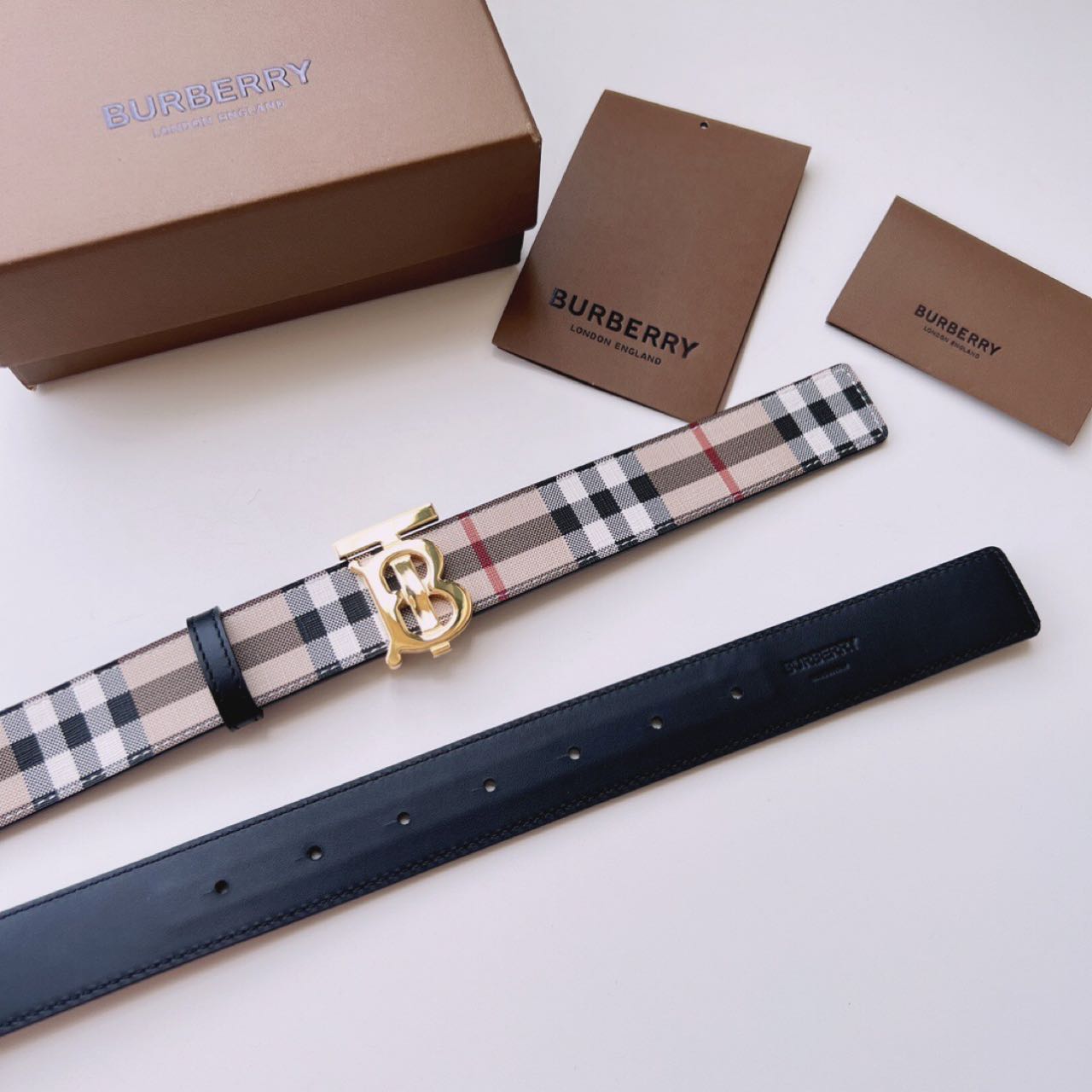 Burberry TB-Monogramm-Vintage-Check-Gürtel - EUR FASHION