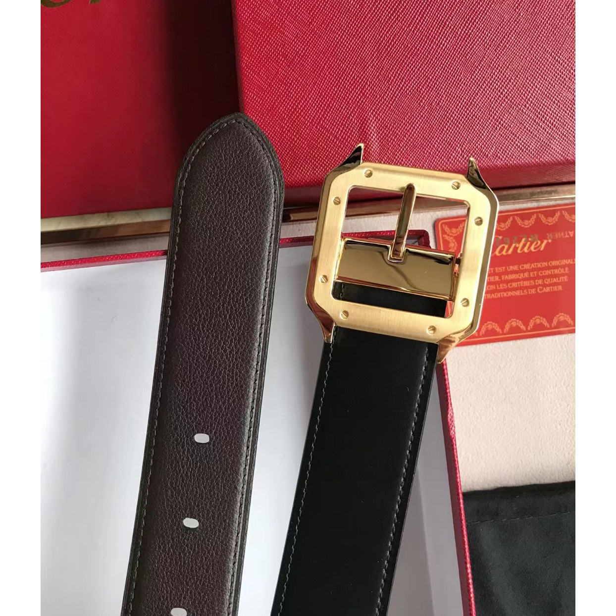 Cartier 34 mm Ledergürtel - EUR FASHION