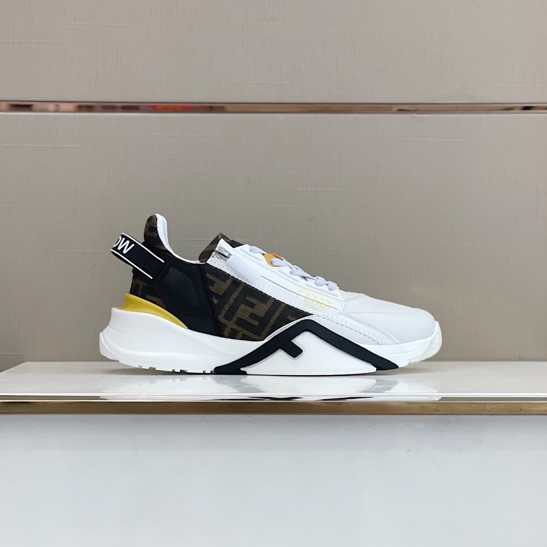 Low-Top-Sneaker „Flow“ aus weißem Leder von Fendi - EUR FASHION