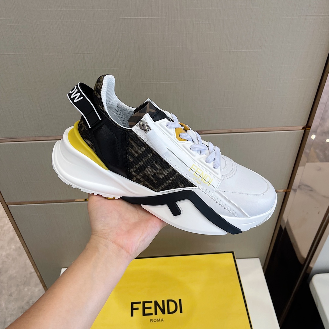 Low-Top-Sneaker „Flow“ aus weißem Leder von Fendi - EUR FASHION