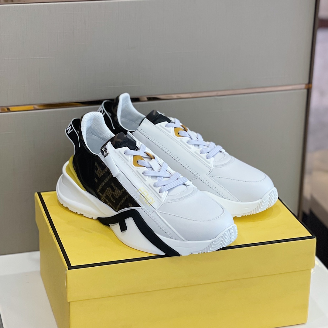 Low-Top-Sneaker „Flow“ aus weißem Leder von Fendi - EUR FASHION