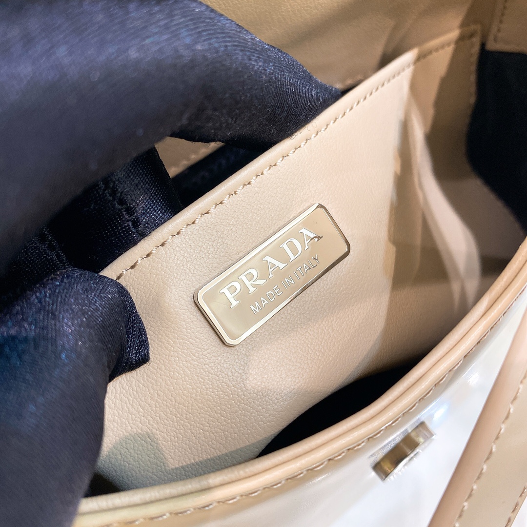 Prada Cleo Umhängetasche aus gebürstetem Leder in Aprikose (24-19-6 cm) 1BD303 - EUR FASHION
