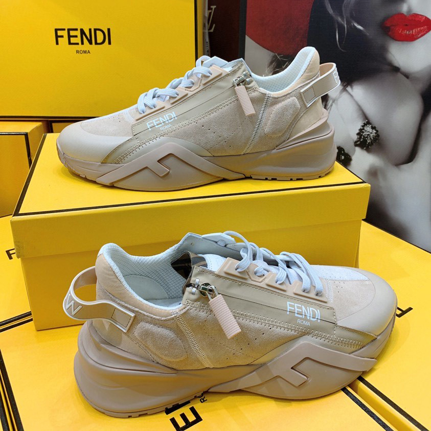 Fendi Flow beige Wildleder-Low-Top-Sneaker - EUR FASHION