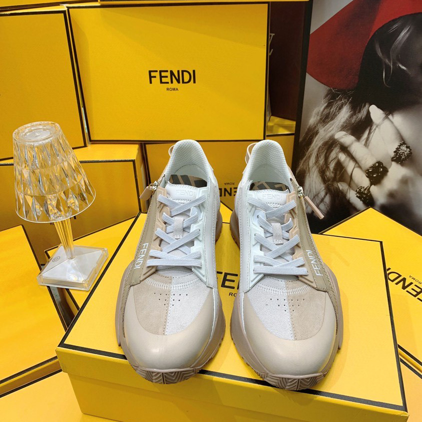 Fendi Flow beige Wildleder-Low-Top-Sneaker - EUR FASHION