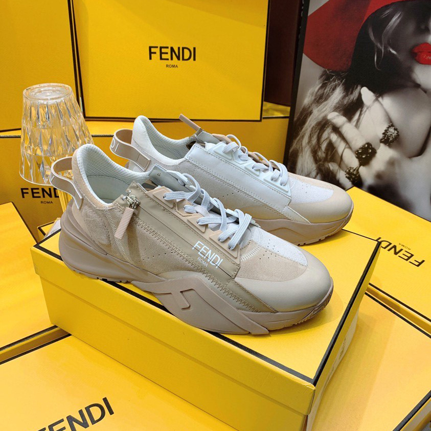 Fendi Flow beige Wildleder-Low-Top-Sneaker - EUR FASHION