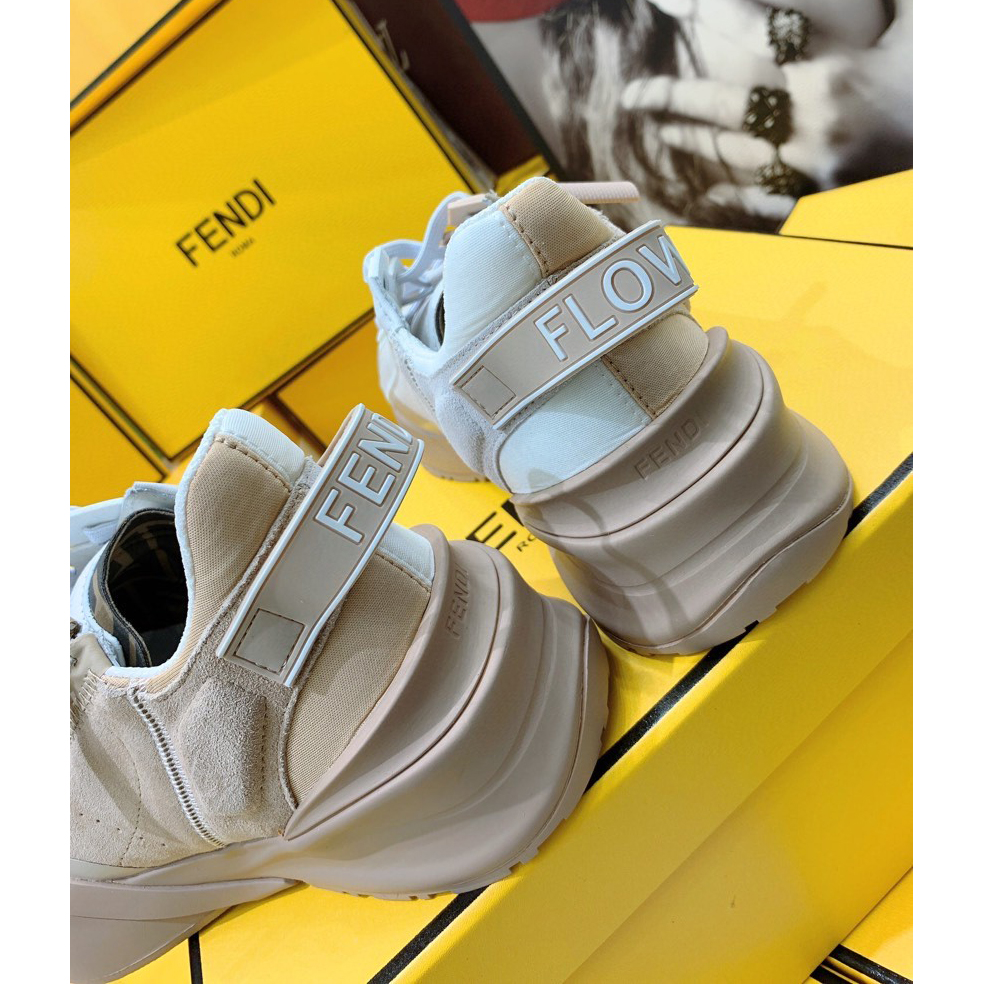 Fendi Flow beige Wildleder-Low-Top-Sneaker - EUR FASHION