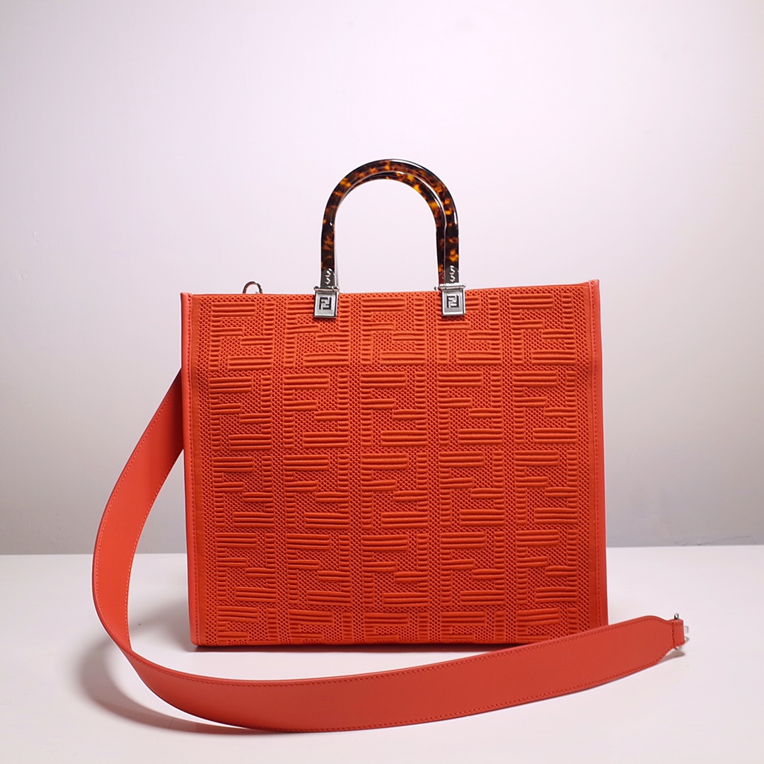 Fendi Sunshine Mittelgroße Einkaufstasche in Rot (35–31–17 cm) 8BH386 - EUR FASHION