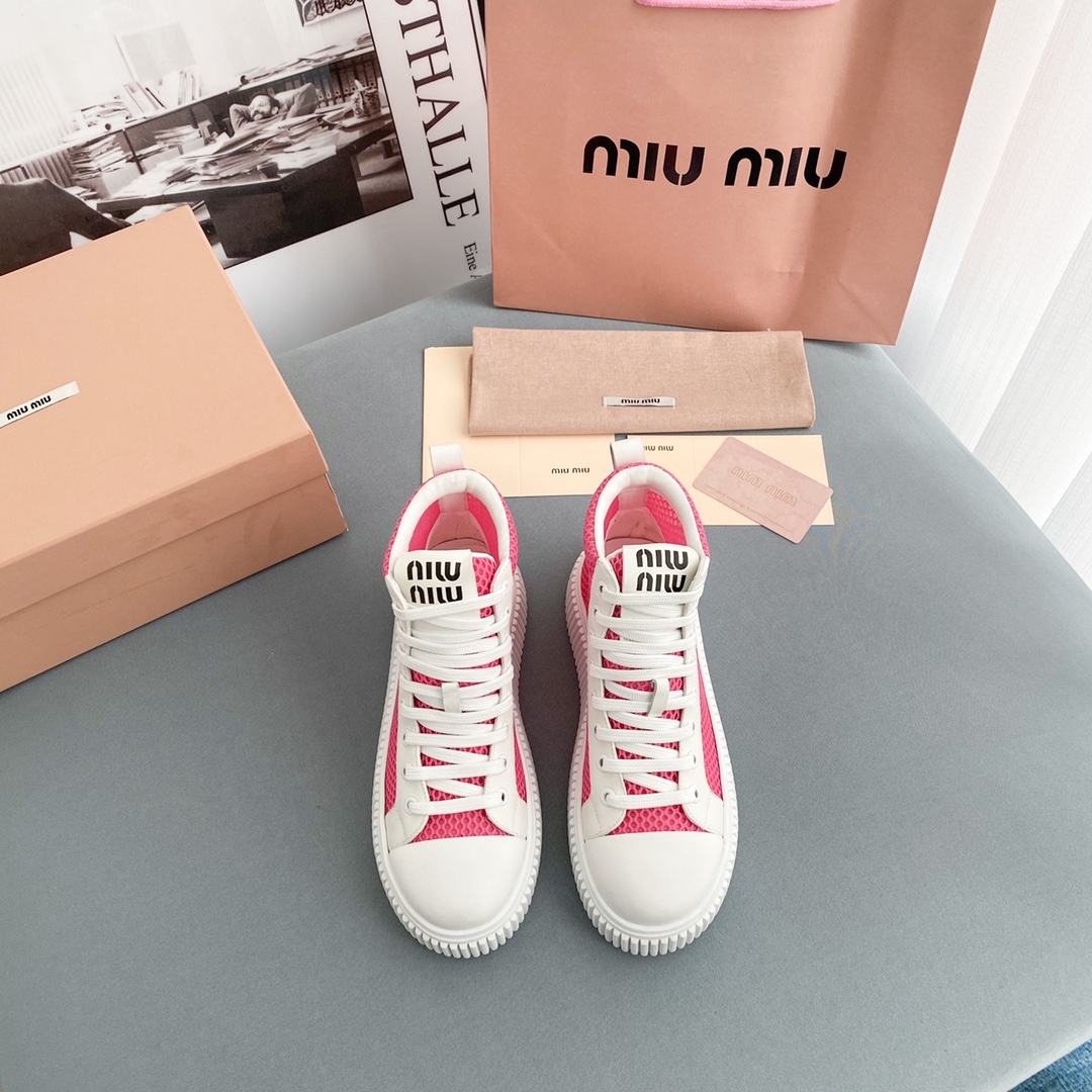Miu Miu Mesh-Flatform-High-Top-Sneaker - EUR FASHION