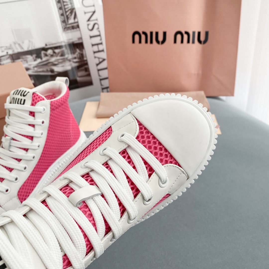 Miu Miu Mesh-Flatform-High-Top-Sneaker - EUR FASHION