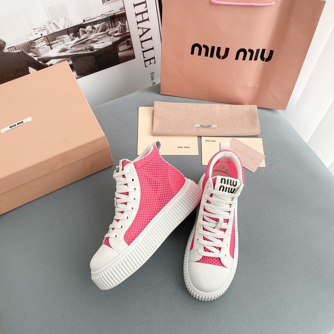 Miu Miu Mesh-Flatform-High-Top-Sneaker - EUR FASHION