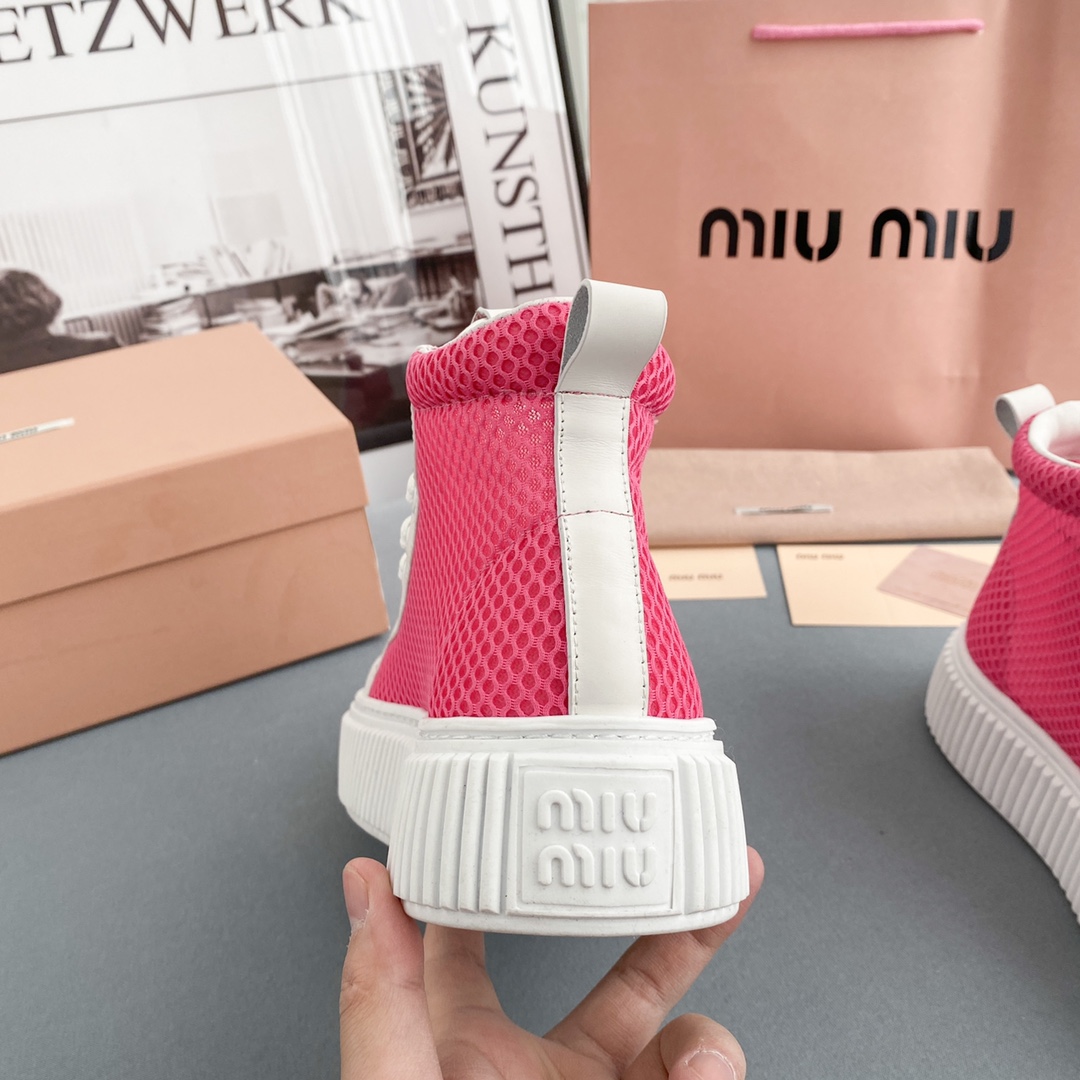 Miu Miu Mesh-Flatform-High-Top-Sneaker - EUR FASHION