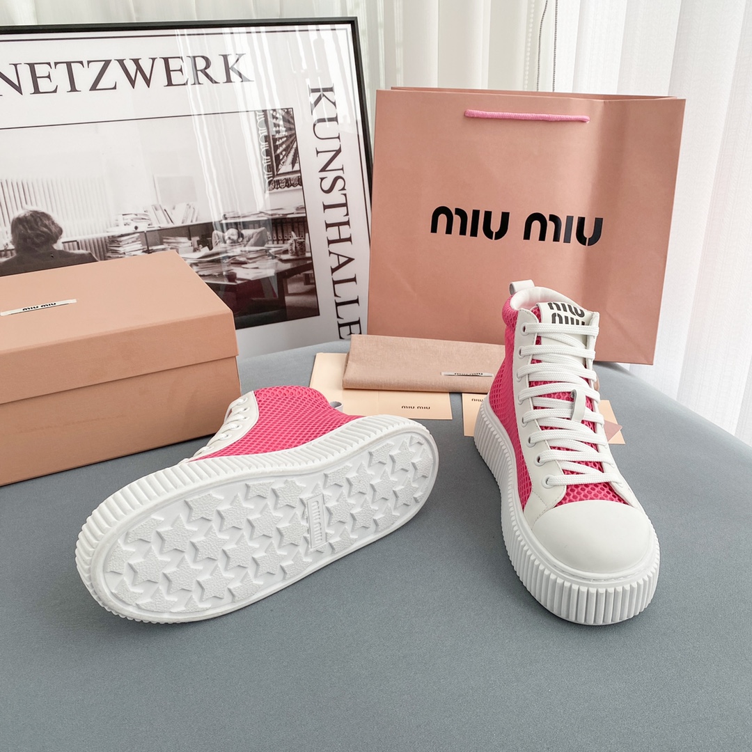 Miu Miu Mesh-Flatform-High-Top-Sneaker - EUR FASHION