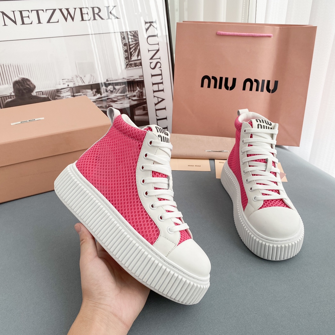 Miu Miu Mesh-Flatform-High-Top-Sneaker - EUR FASHION