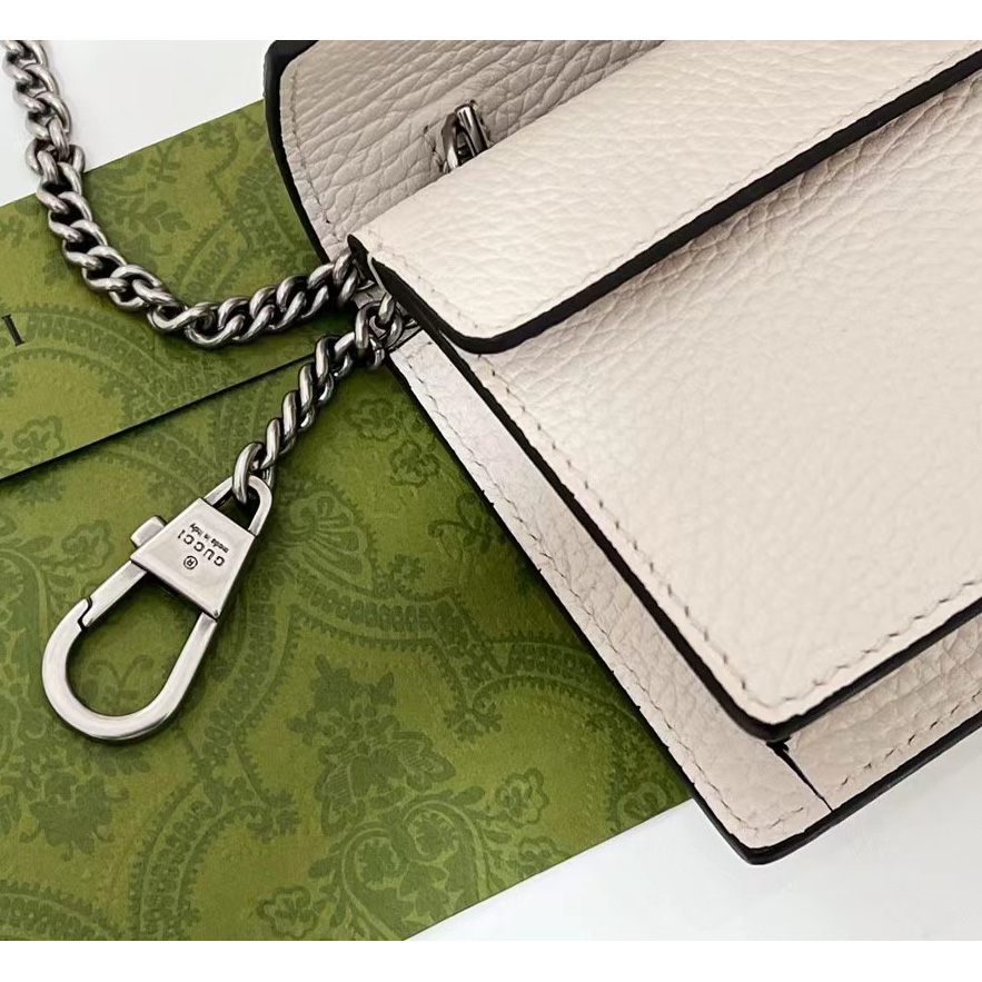 Gucci Dionysus Supermini Umhängetasche aus elfenbeinfarbenem Leder (16,5–10–4,5 cm) - EUR FASHION