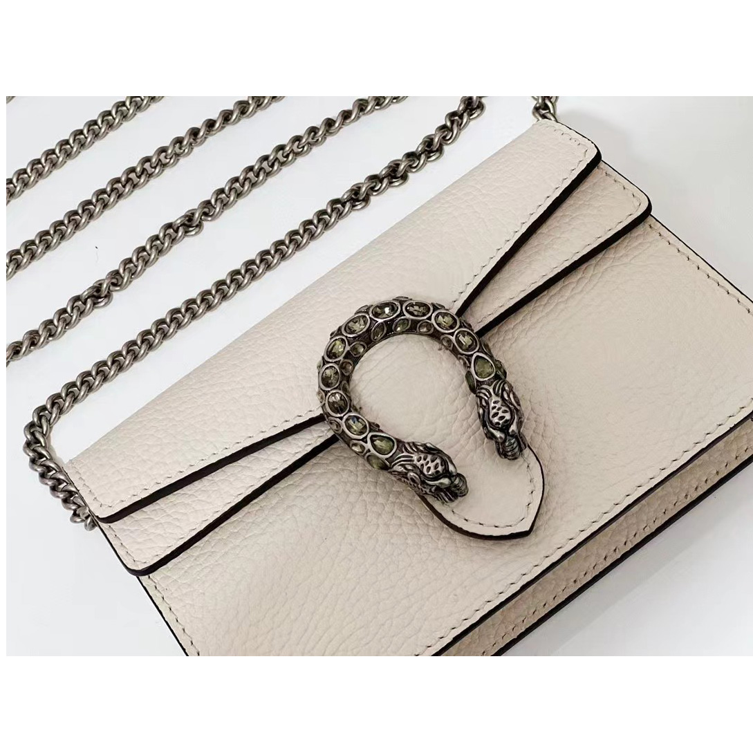 Gucci Dionysus Supermini Umhängetasche aus elfenbeinfarbenem Leder (16,5–10–4,5 cm) - EUR FASHION