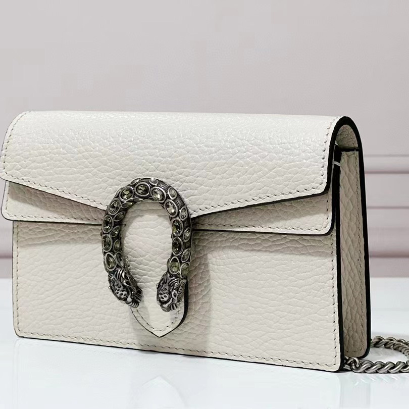 Gucci Dionysus Supermini Umhängetasche aus elfenbeinfarbenem Leder (16,5–10–4,5 cm) - EUR FASHION