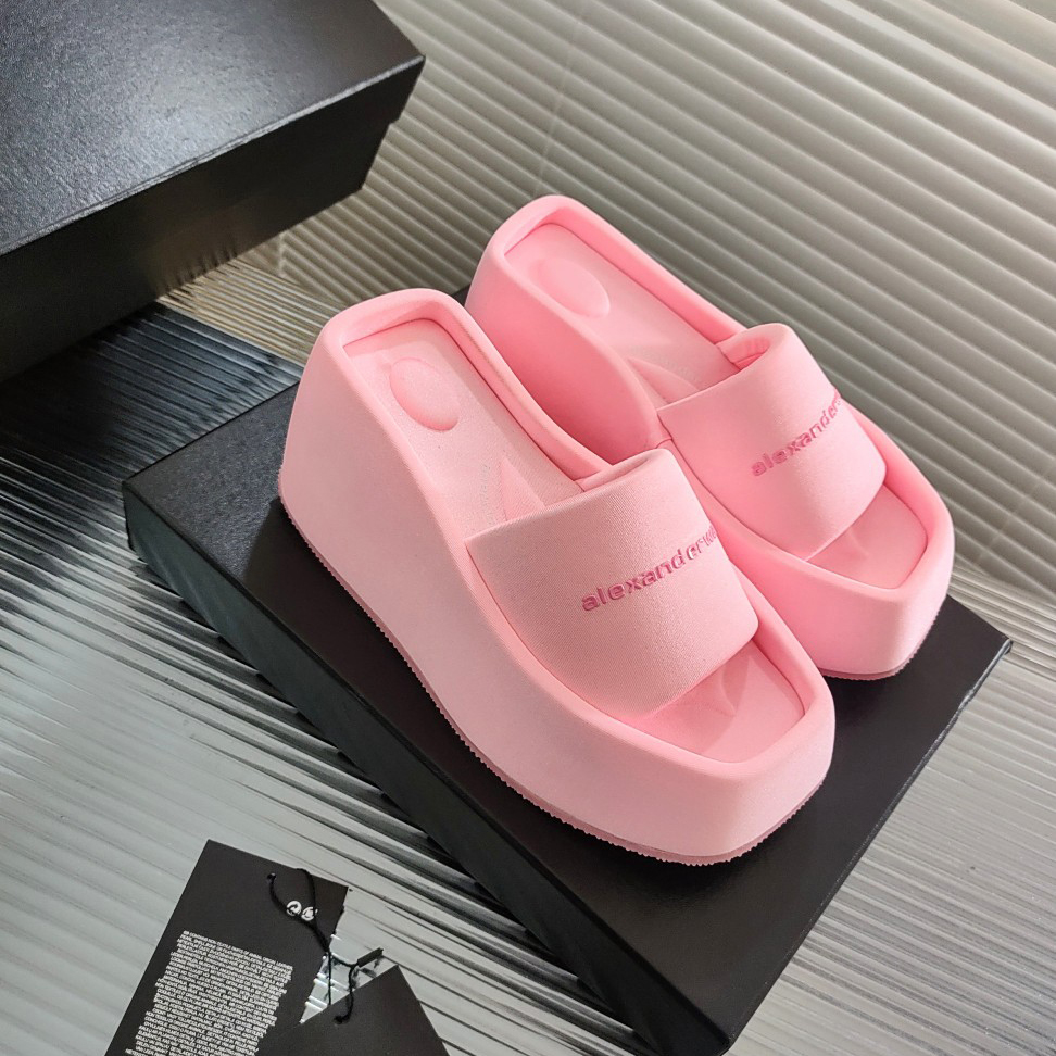 Alexander Wang Taji Plateau-Slide-Sandale aus Lycra - EUR FASHION