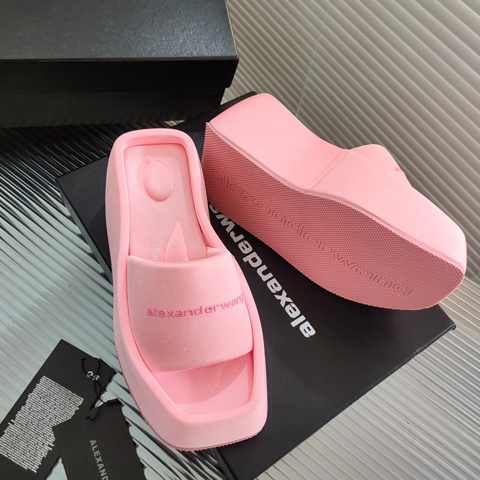 Alexander Wang Taji Plateau-Slide-Sandale aus Lycra - EUR FASHION