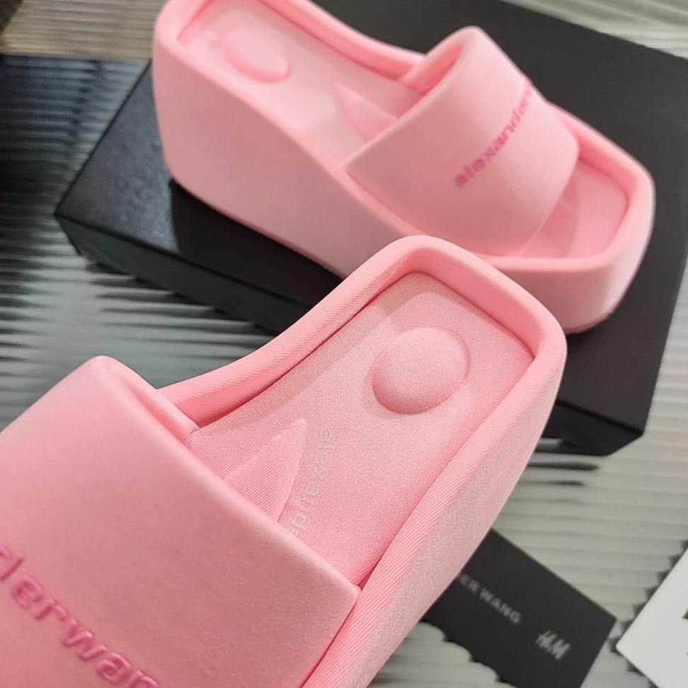 Alexander Wang Taji Plateau-Slide-Sandale aus Lycra - EUR FASHION