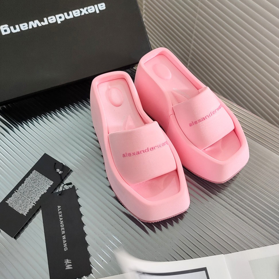 Alexander Wang Taji Plateau-Slide-Sandale aus Lycra - EUR FASHION