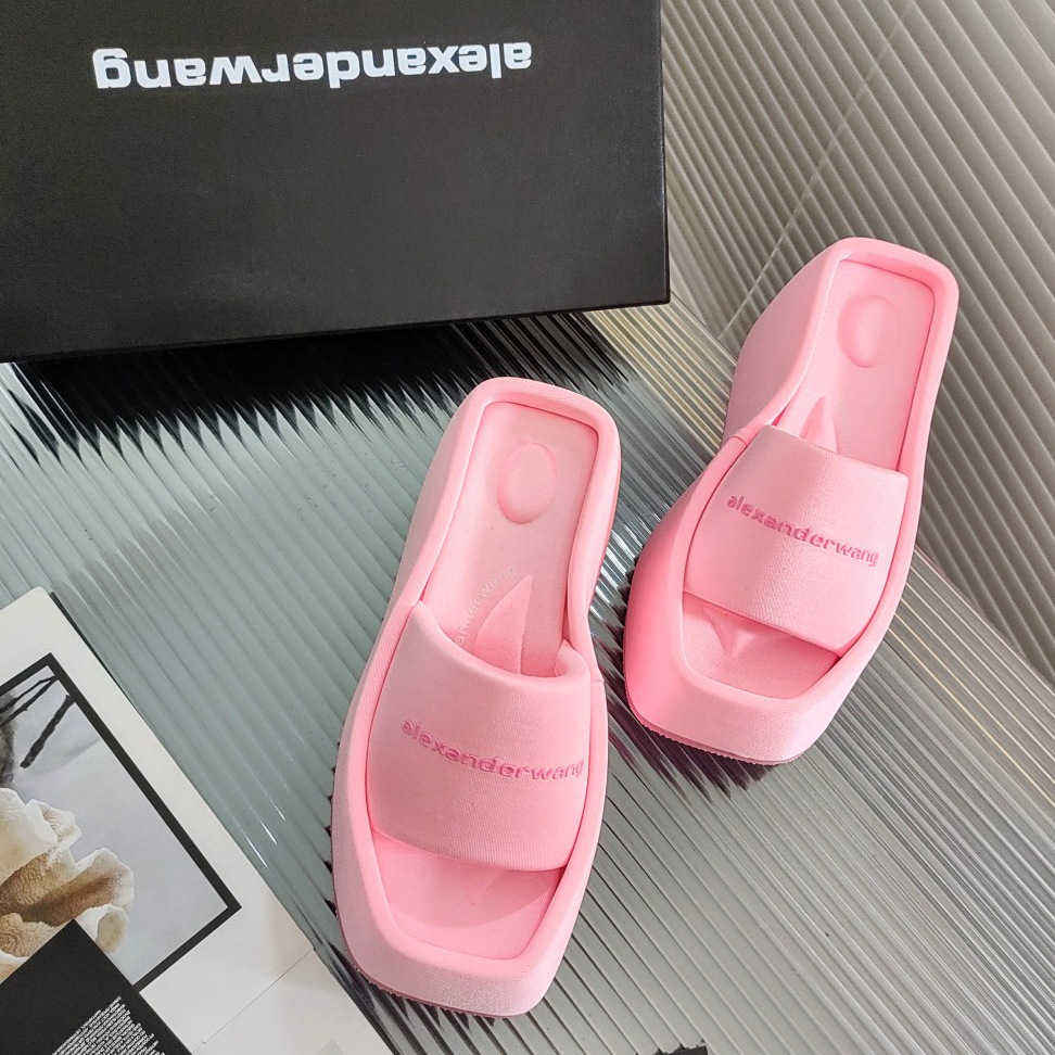 Alexander Wang Taji Plateau-Slide-Sandale aus Lycra - EUR FASHION