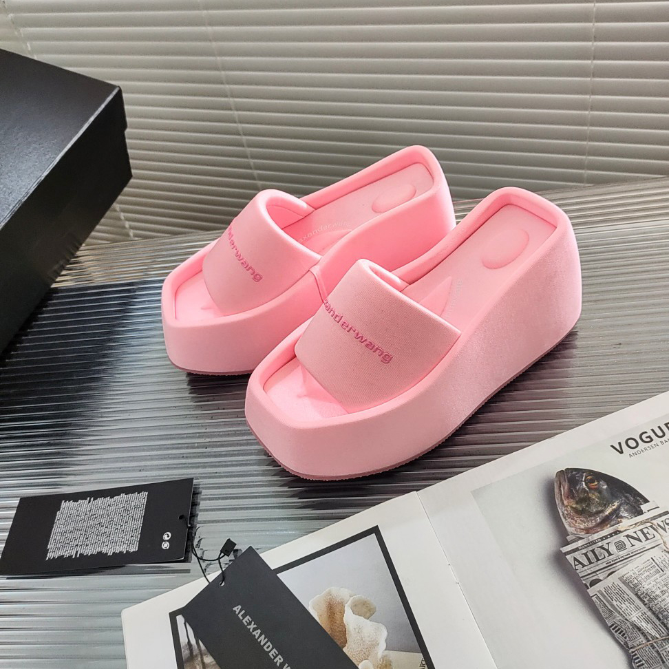 Alexander Wang Taji Plateau-Slide-Sandale aus Lycra - EUR FASHION