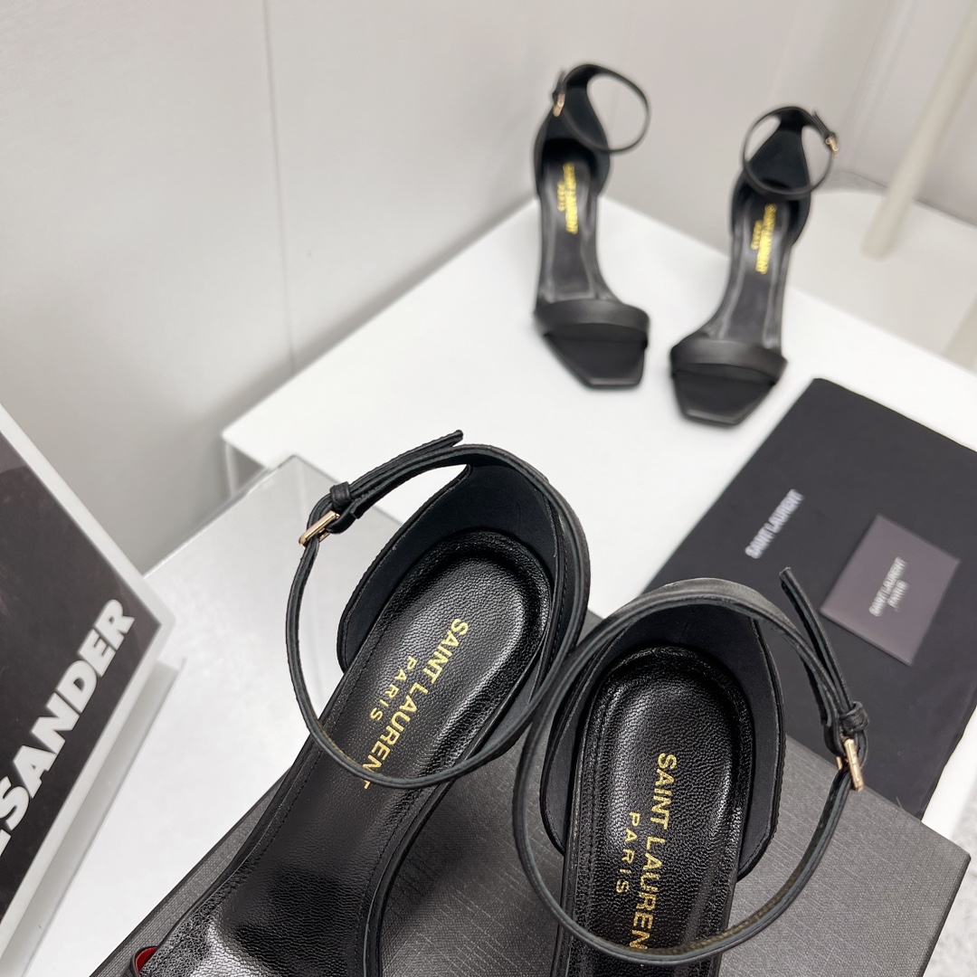 Saint Laurent Amber Sandalen aus Leder – Absatzhöhe: 85 mm - EUR FASHION