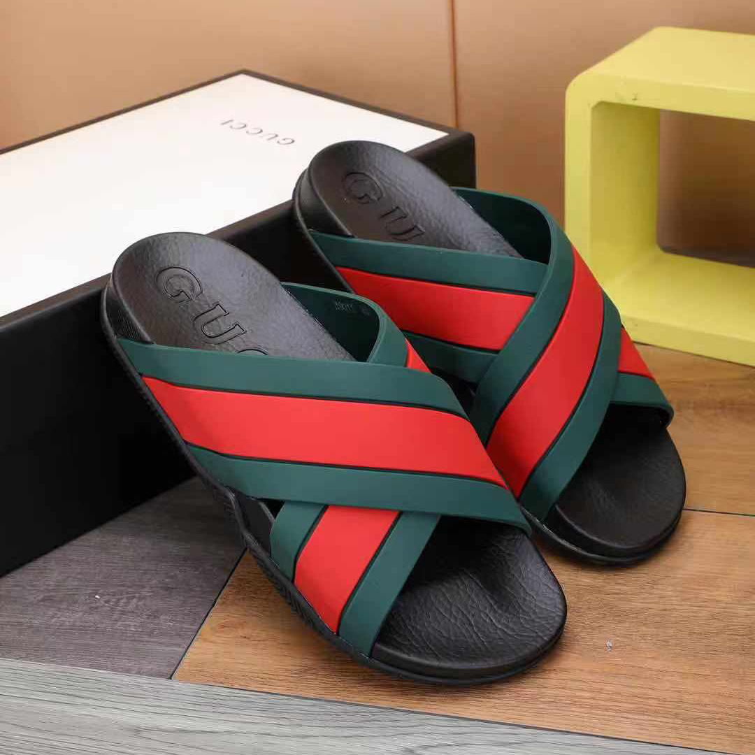 Gucci Slide-Sandalen mit Web - EUR FASHION