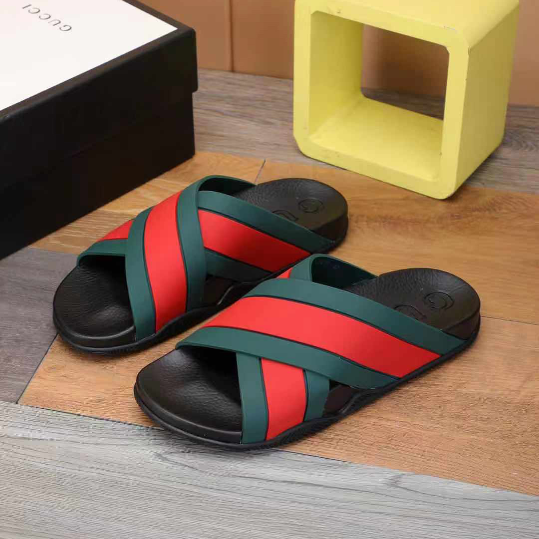 Gucci Slide-Sandalen mit Web - EUR FASHION