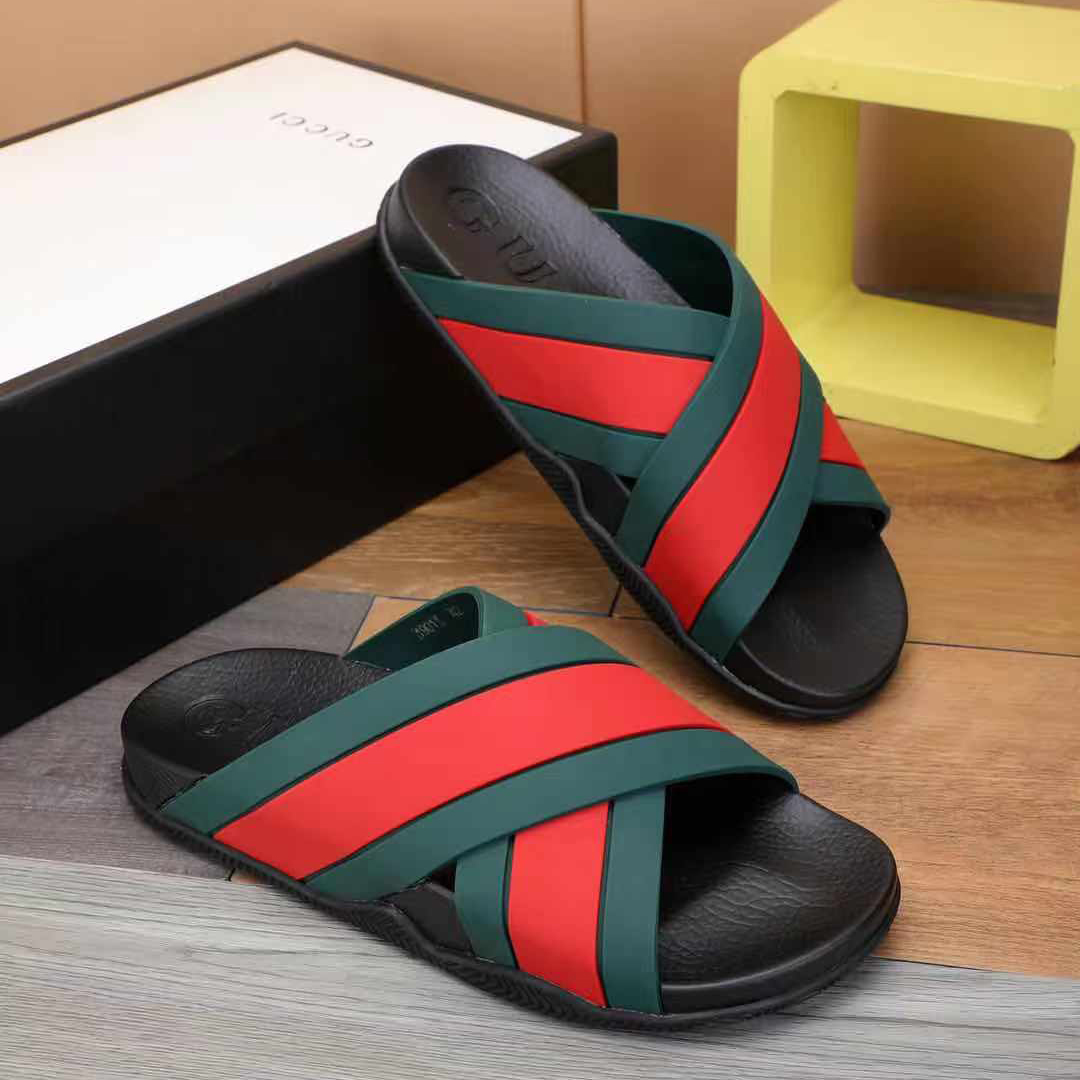 Gucci Slide-Sandalen mit Web - EUR FASHION