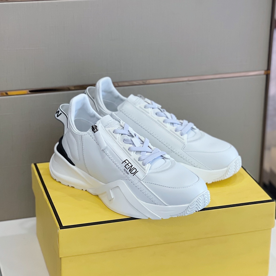 Low-Top-Sneaker „Flow“ aus weißem Leder von Fendi - EUR FASHION