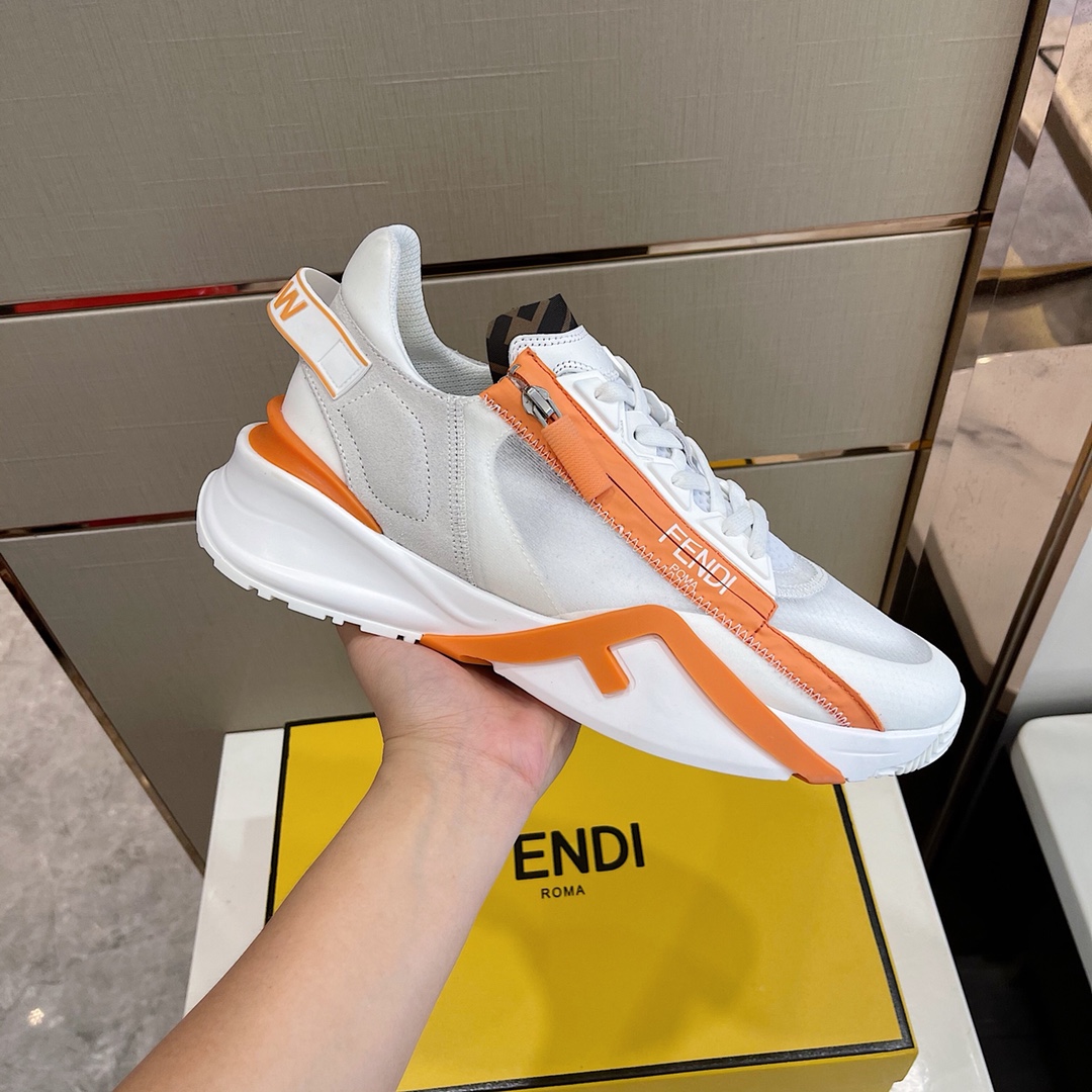 Low-Top-Sneaker „Flow“ aus weißem Nylon von Fendi - EUR FASHION