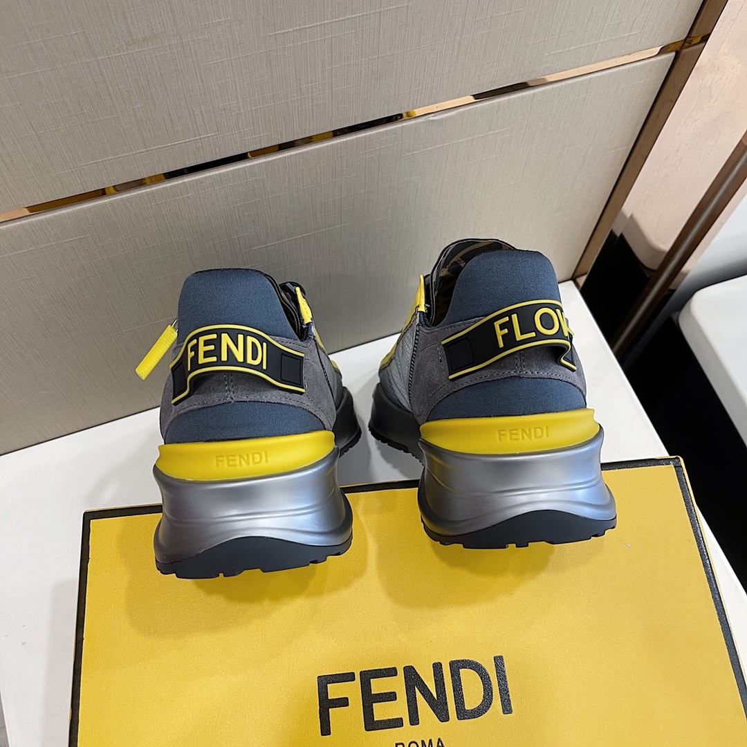 Low-Top-Sneaker „Flow“ aus grauem Nylon von Fendi - EUR FASHION