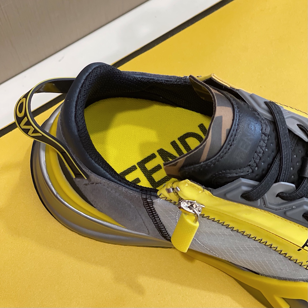 Low-Top-Sneaker „Flow“ aus grauem Nylon von Fendi - EUR FASHION