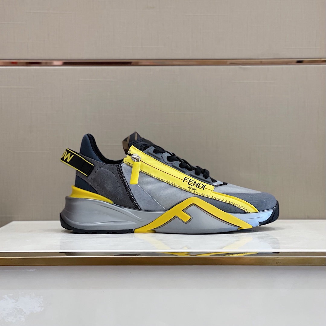 Low-Top-Sneaker „Flow“ aus grauem Nylon von Fendi - EUR FASHION