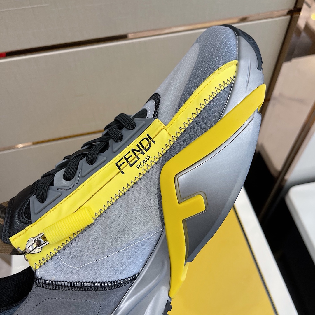 Low-Top-Sneaker „Flow“ aus grauem Nylon von Fendi - EUR FASHION